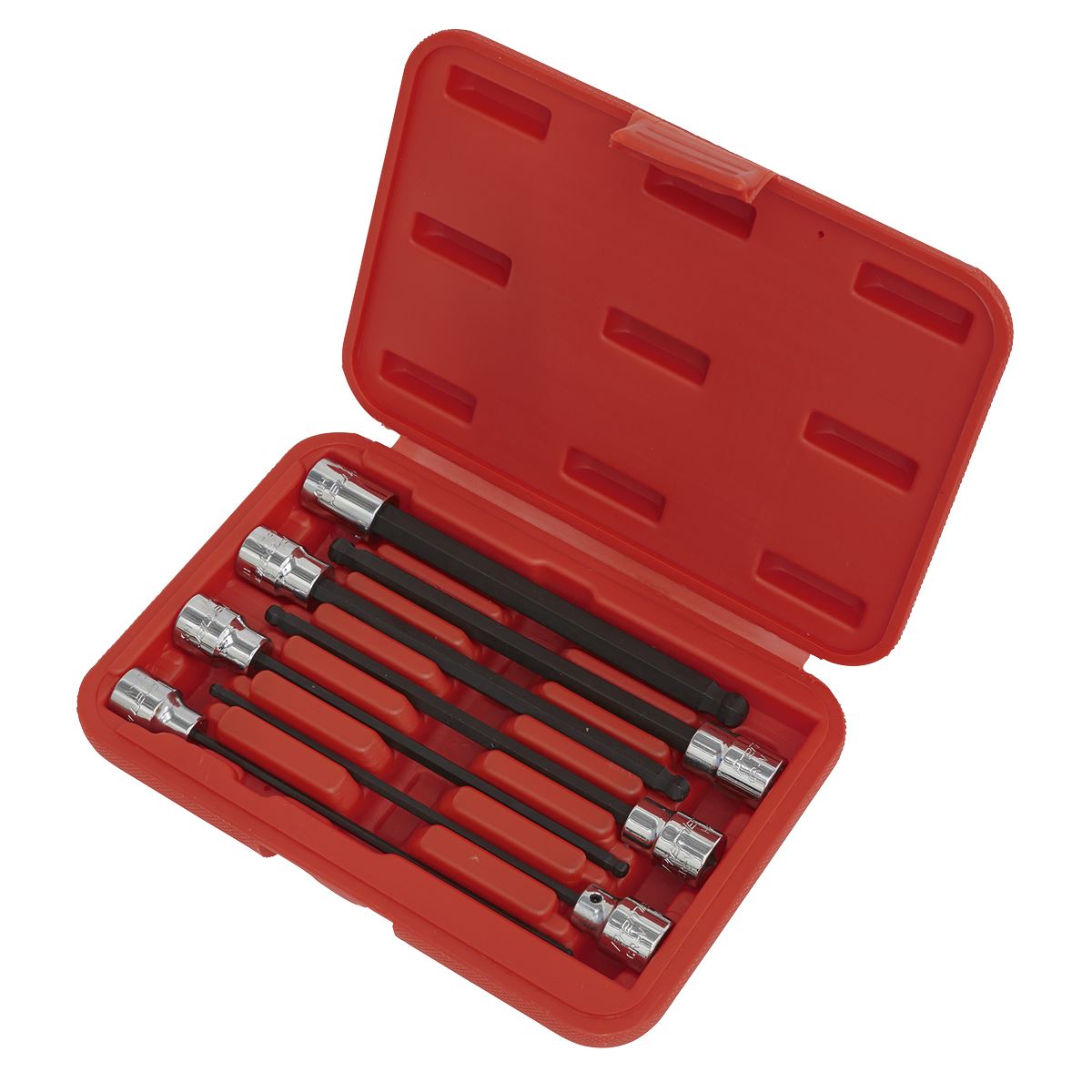 Sealey Ball-End Hex Socket Bit Set 7pc 3/8"Sq Drive 150mm Metric AK62257