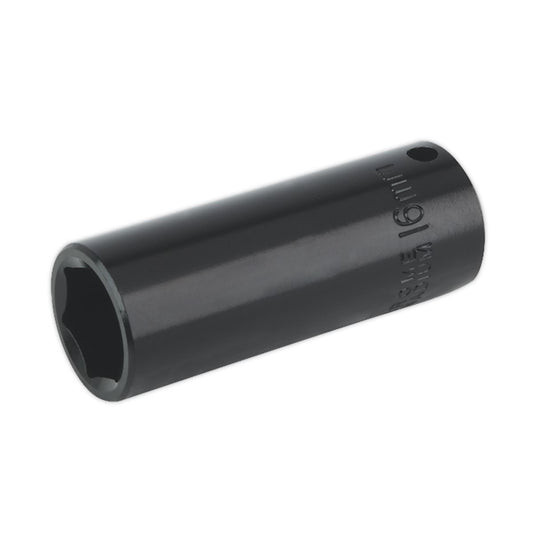 Sealey Impact Socket 16mm Deep 3/8"Sq Drive IS3816D