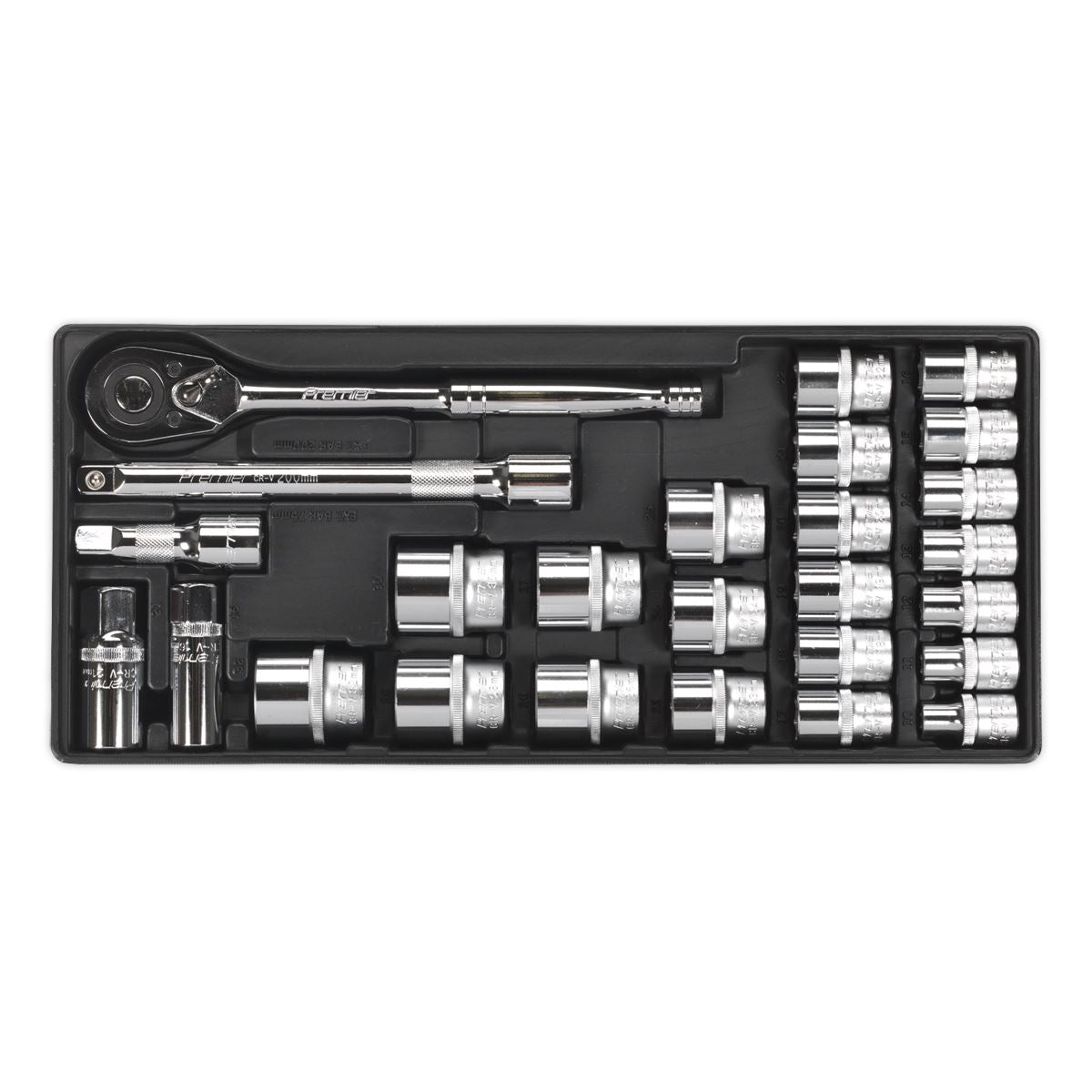 Sealey Tool Tray with Socket Set 26pc 1/2"Sq Drive TBT21