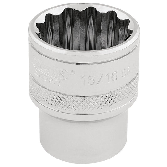 Draper 33724 1/2in Square Drive Hi-Torq 12 Point Socket 15/16in
