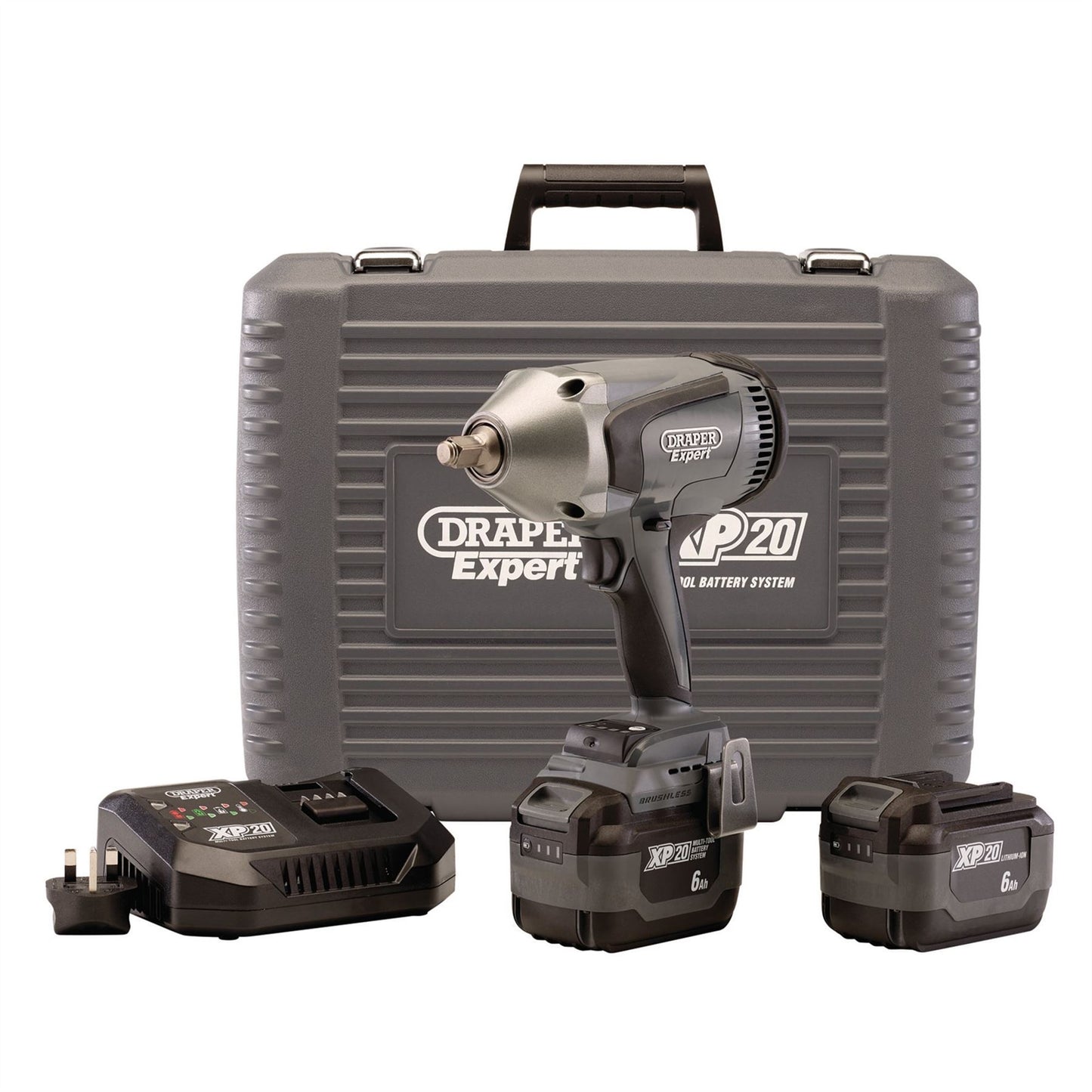 Draper Xp20 20V 1/2" 100Nm Brushless Impact Wrench Battery & Charger - 94080