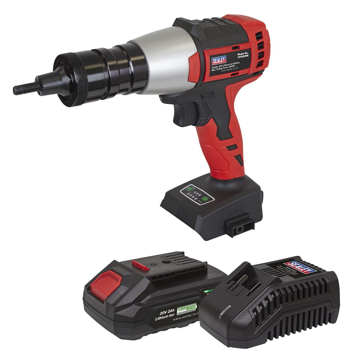 Sealey Brushless Cordless Nut Riveter 20V 2Ah SV20 Series CP20VNRKIT1