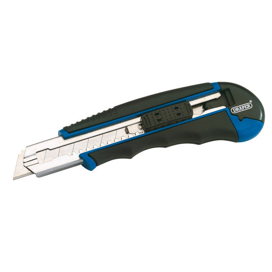 Draper Soft Grip Retractable Segment Blade Knife with 7 Segment Blade, 18mm - 72144