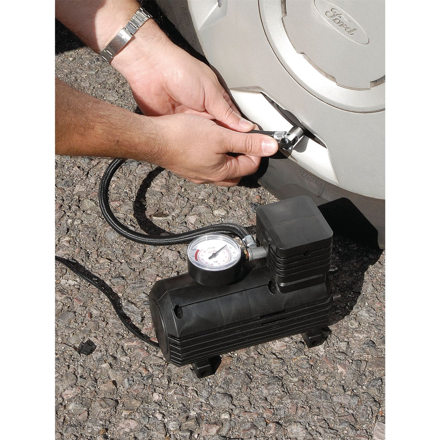 Draper 12v Air Compressor Car/Van/Bike Wheel Tyre Inflator Pump PSI & BAR 81023