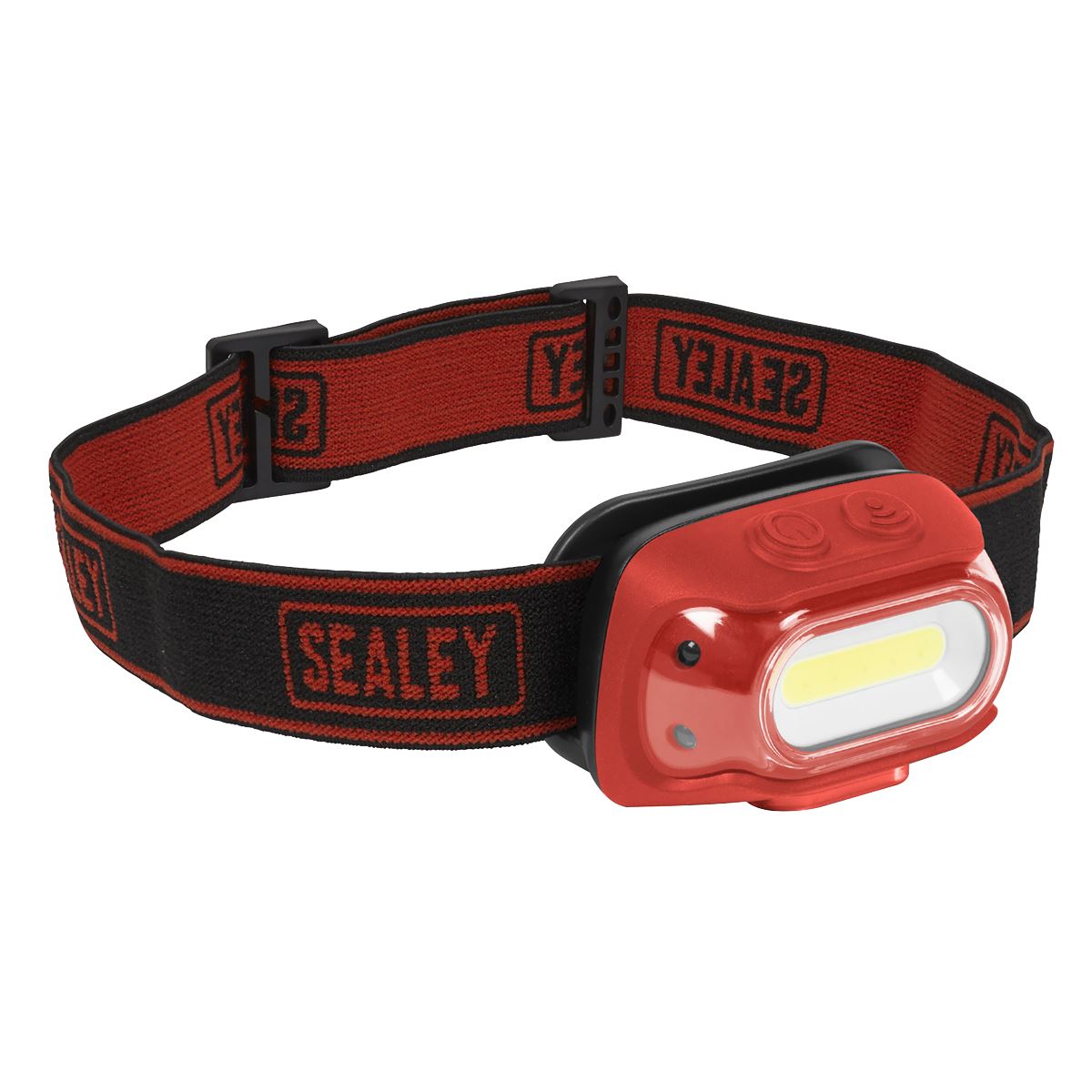 Sealey Rechargeable Head Torch with Auto-Sensor 8W COB LED - Red HT08RR