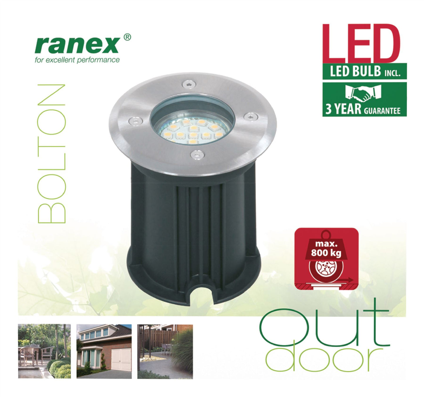 Ranex LED Ground Spot Plastic Glass Light