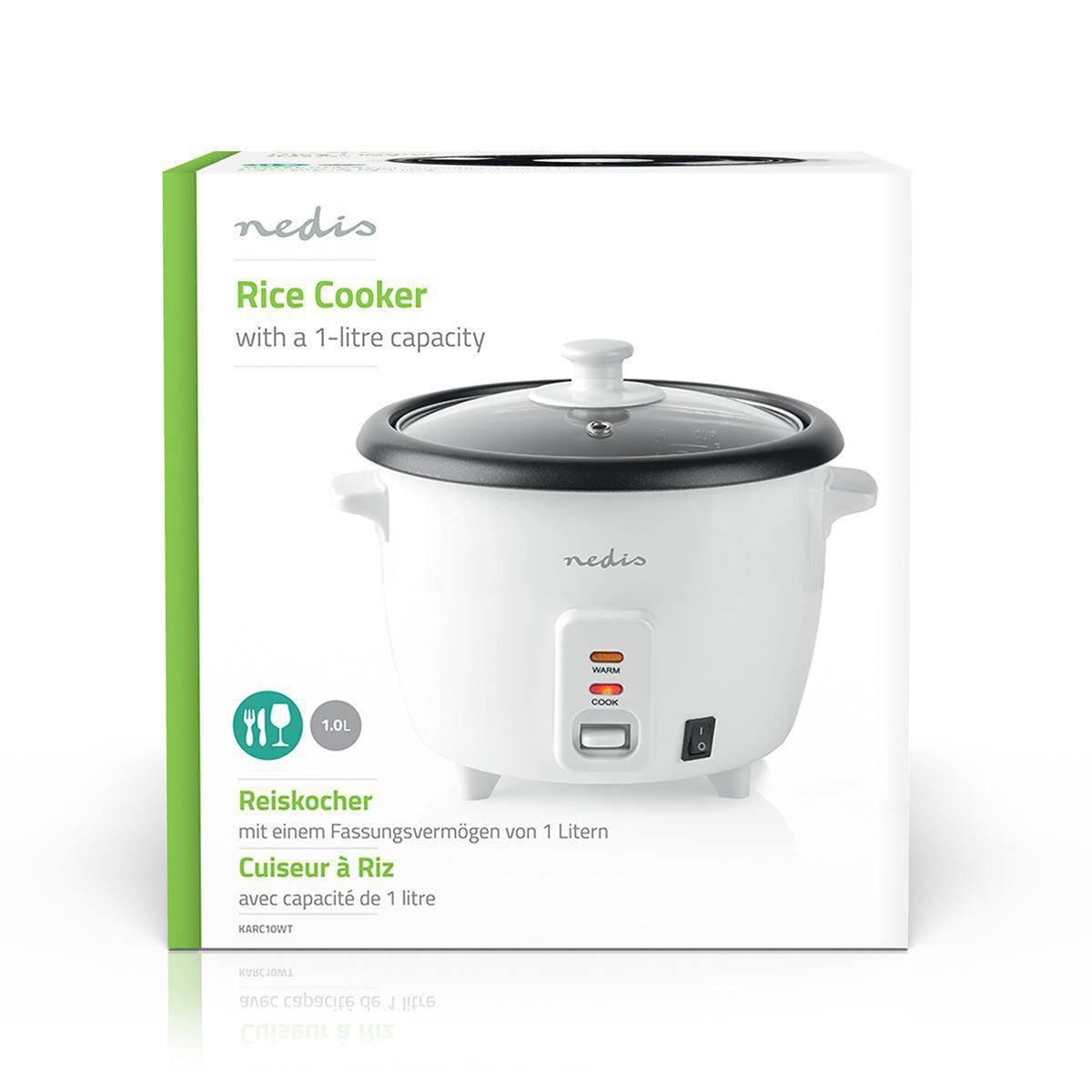 Nedis 400W Rice Cooker 1L Non Stick with Keep Warm Function (Steamer)