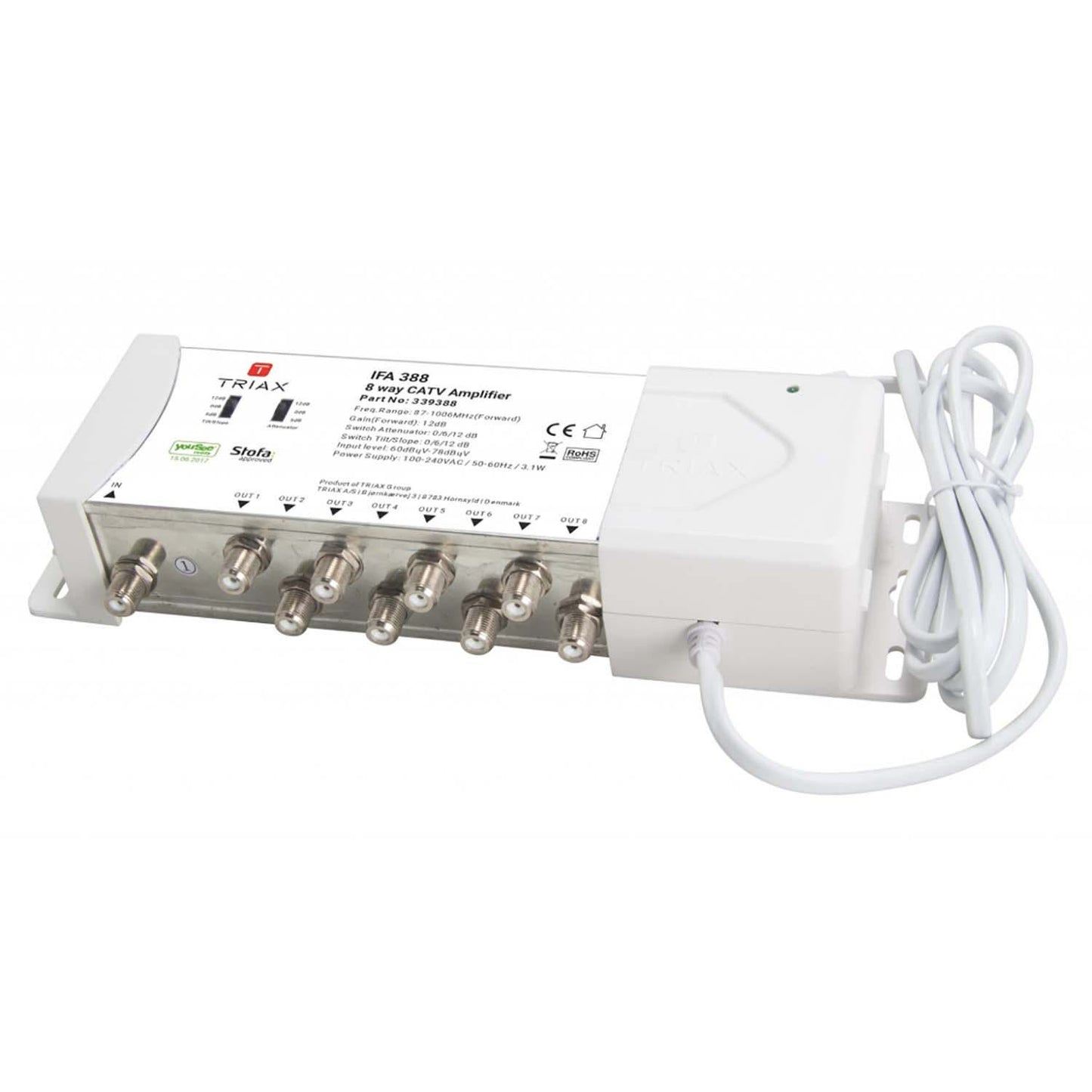 Triax Amplifier 12 dB 8 Outputs T339388