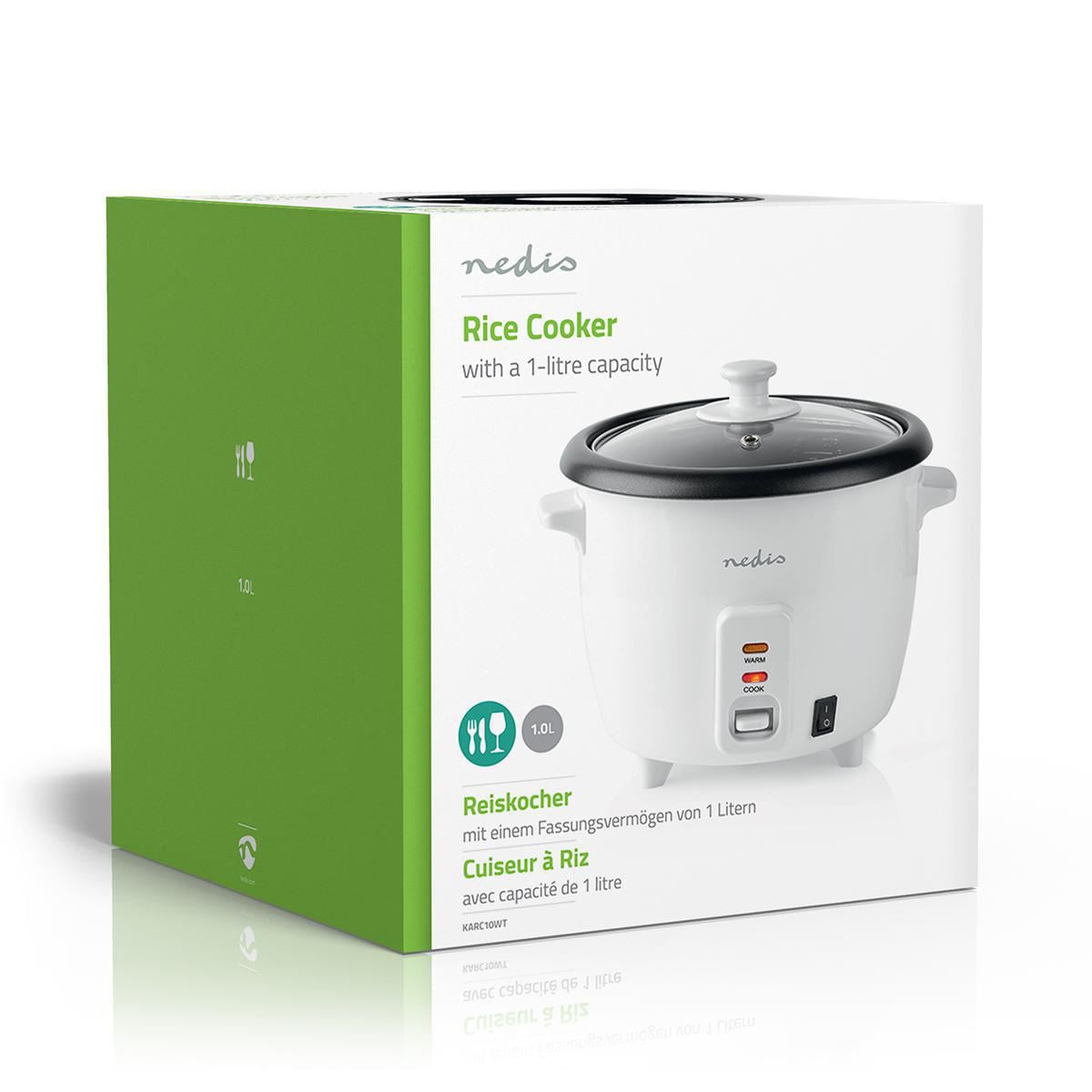 Nedis 400W Rice Cooker 1L Non Stick with Keep Warm Function (Steamer)