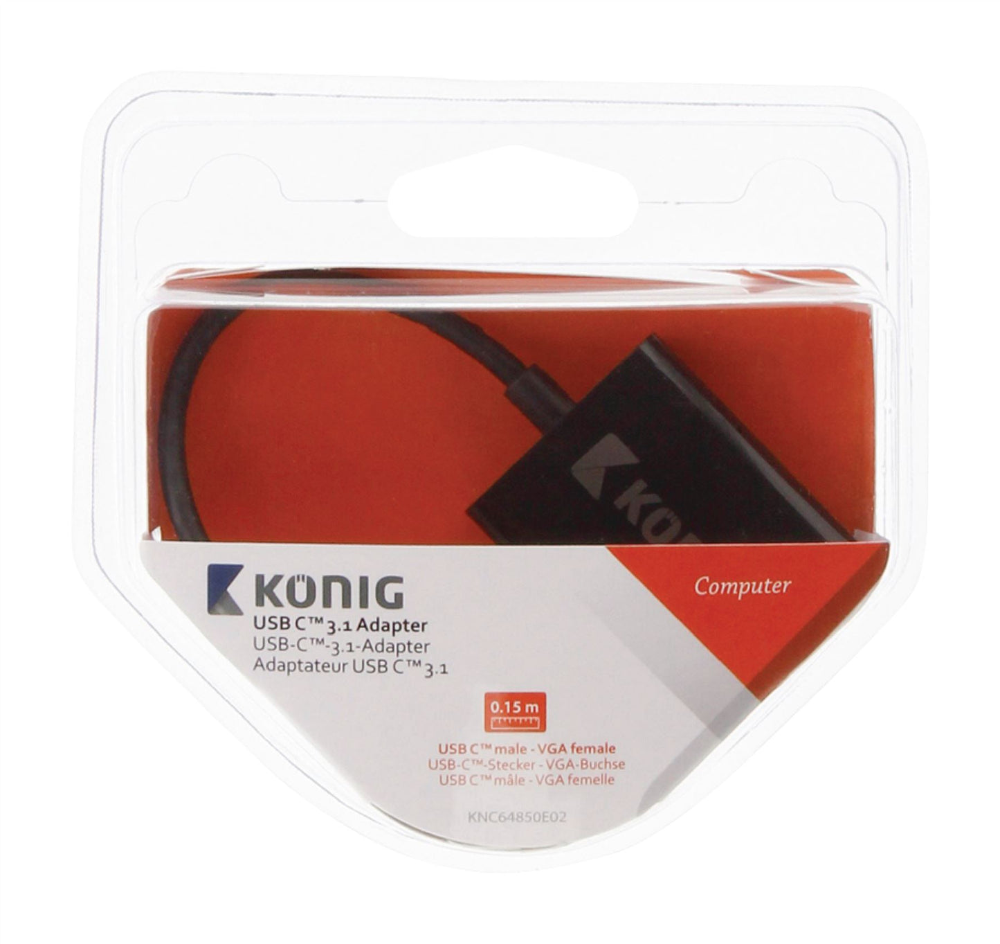 Konig USB 3.1 Adapter USB-C Male to VGA Female