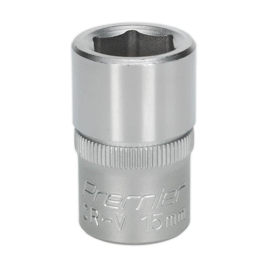 Sealey WallDrive Socket 15mm 1/2"Sq Drive S1215