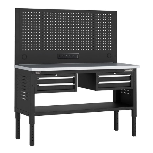 Sealey Superline Modular Workbench with 4 Drawers Stainless Steel Worktop 1525mm