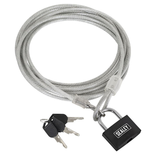Sealey Motorcycle Cable Lock 3m SHGCL3