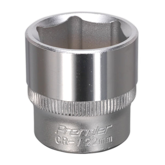 Sealey WallDrive Socket 22mm 3/8"Sq Drive S3822