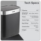 Baridi Sensor Bin 50L - Black/Stainless Steel DH281