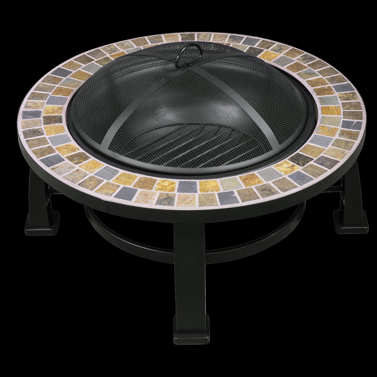 Dellonda 30" Deluxe Traditional Style Fire Pit/Fireplace/Outdoor Heater - Slate DG111