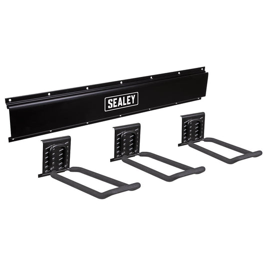 Sealey Wall Mounting 3 Closed End Hook Storage Rail APHKIT7