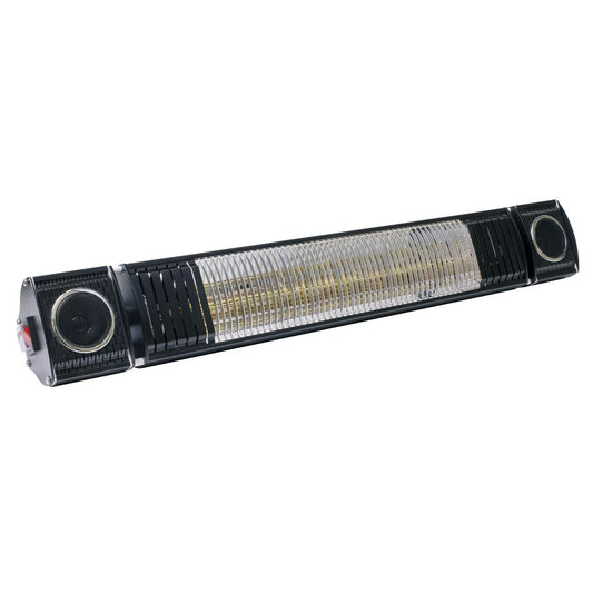 Dellonda Infrared Outdoor 2000W Patio Heater with Speakers for Music, Black - DG125 DG125