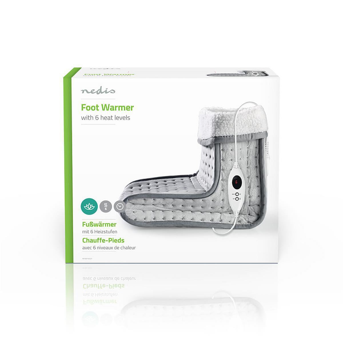 Nedis Foot Warmer 6-Heat Settings Washable Digital Control Overheat protection - PEFW110CGY