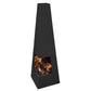 Dellonda Chiminea, Wood Burner, Heater for Outdoors W45cm x H150cm - Black Steel DG105