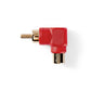 Nedis Mono Audio Adapter 90° Angled RCA Male to RCA Female 10 pieces Red