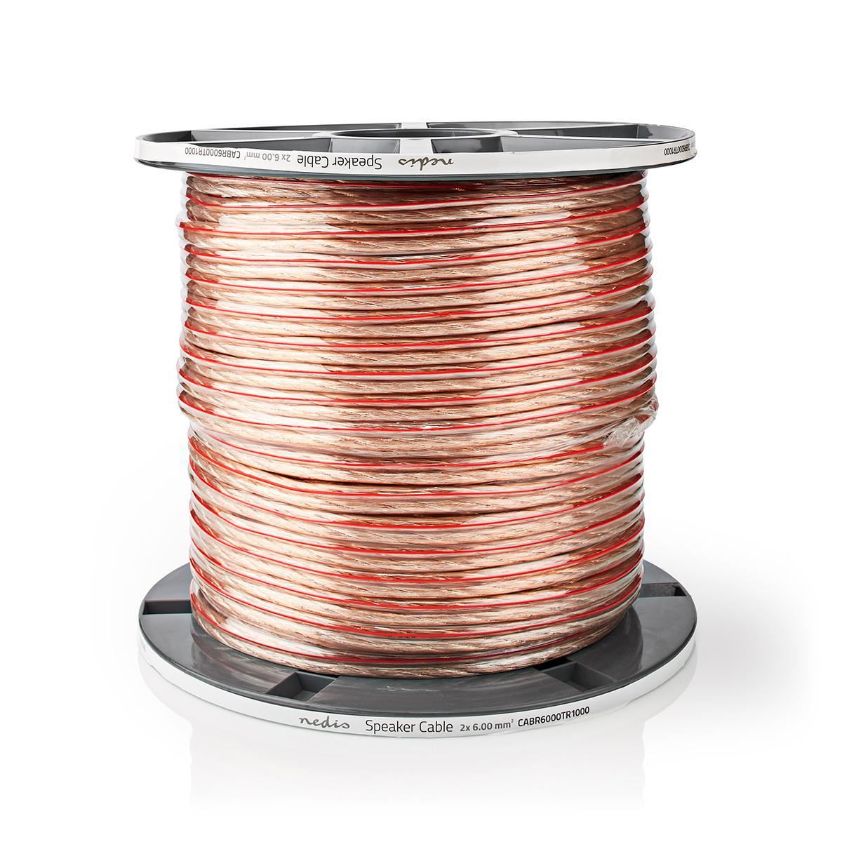 Nedis Speaker Cable 2x 6mm2 100m Reel Transparent - CABR6000TR1000