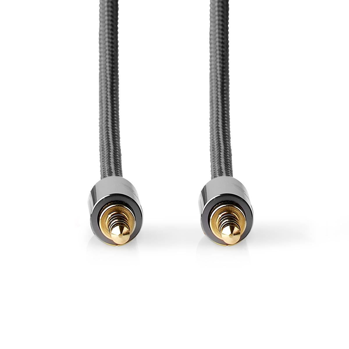 Nedis 2m Stereo Audio Cable 3.5mm Male to 3.5mm Male Gun Metal Grey Braided - CATB22000GY20