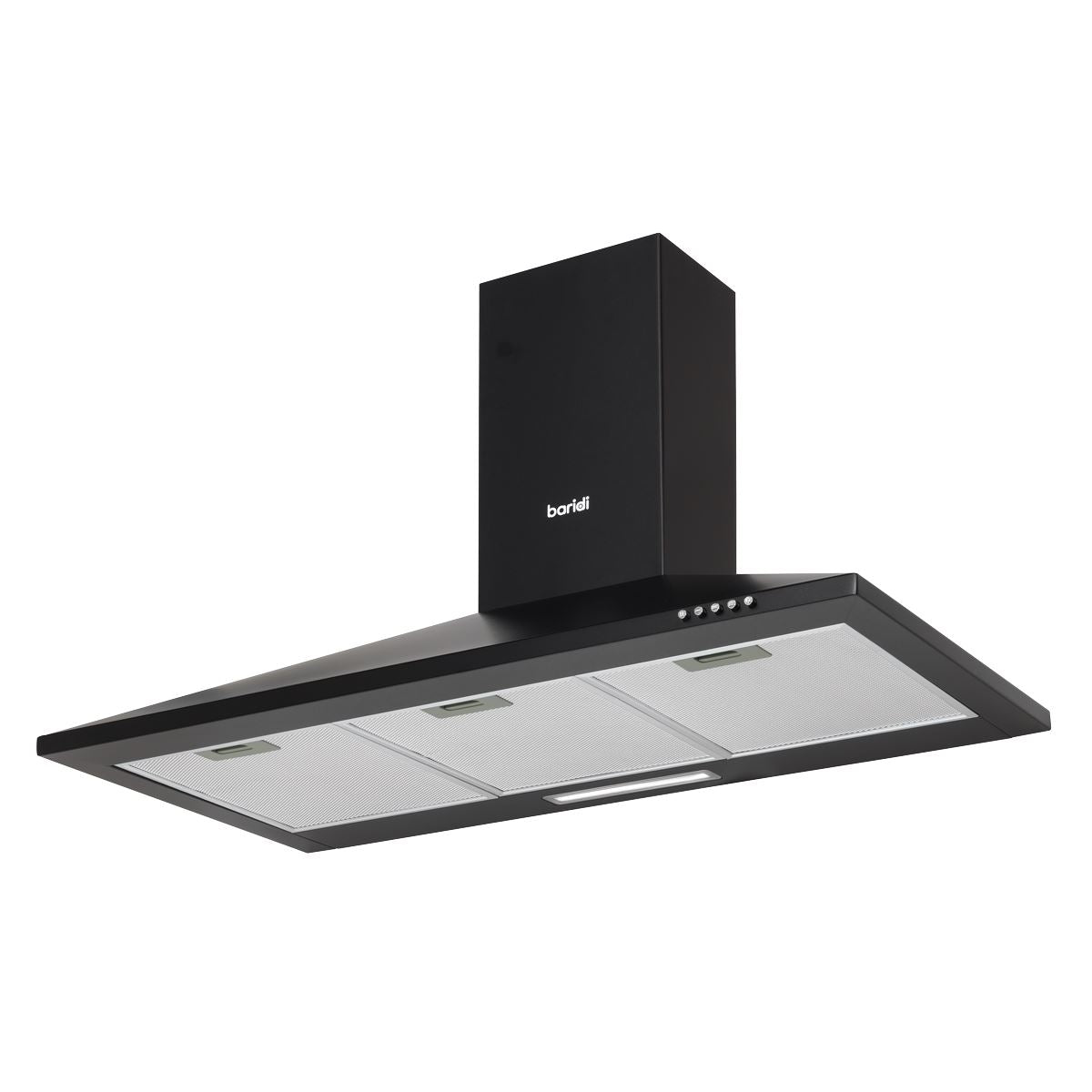 Baridi Cooker Hood, Chimney Style with Carbon Filters 90cm - Black DH59