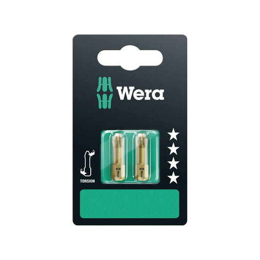 Wera 855/1Th Sb Bit PZ2/25 Extra Hard Torsion Carded Pk2 073371