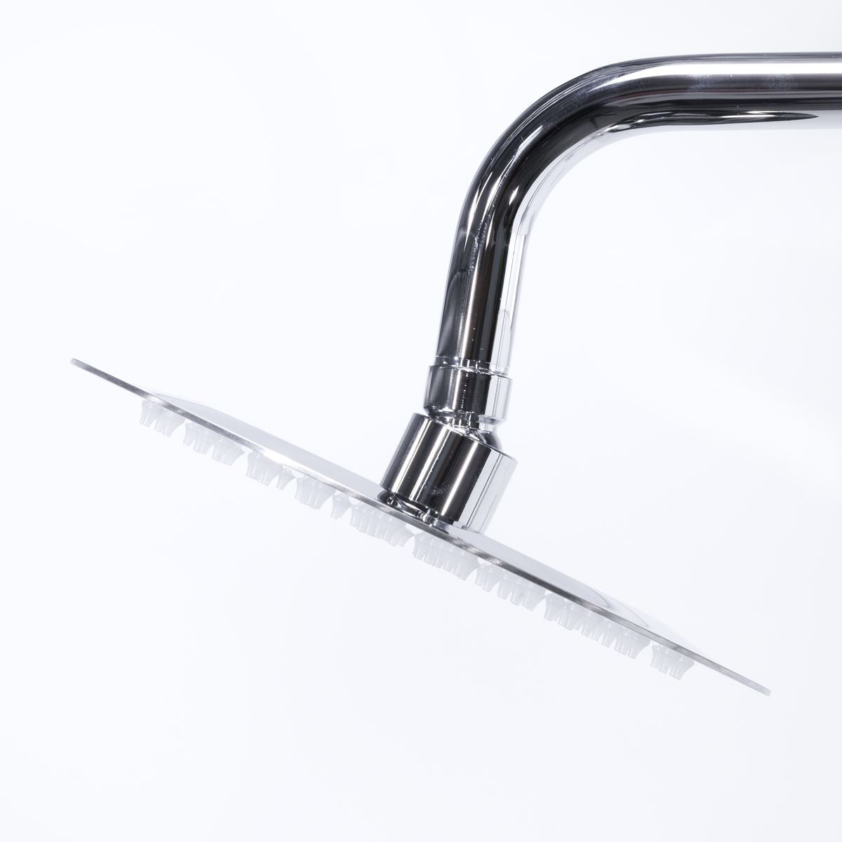 Baridi Thermostatic Shower Mixer Set, 20cm Round Head, Adjustable Rail - Chrome DH314