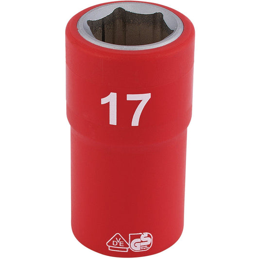 Draper Expert Quality 1/2" Square Drive Fully Insulated VDE Socket - 17mm - 31864
