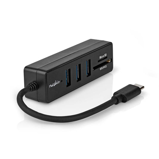USB Hub 1x USB-C 3x USB A Female 5 ports USB3.2 Gen 1 USB Powered 5Gbps SD