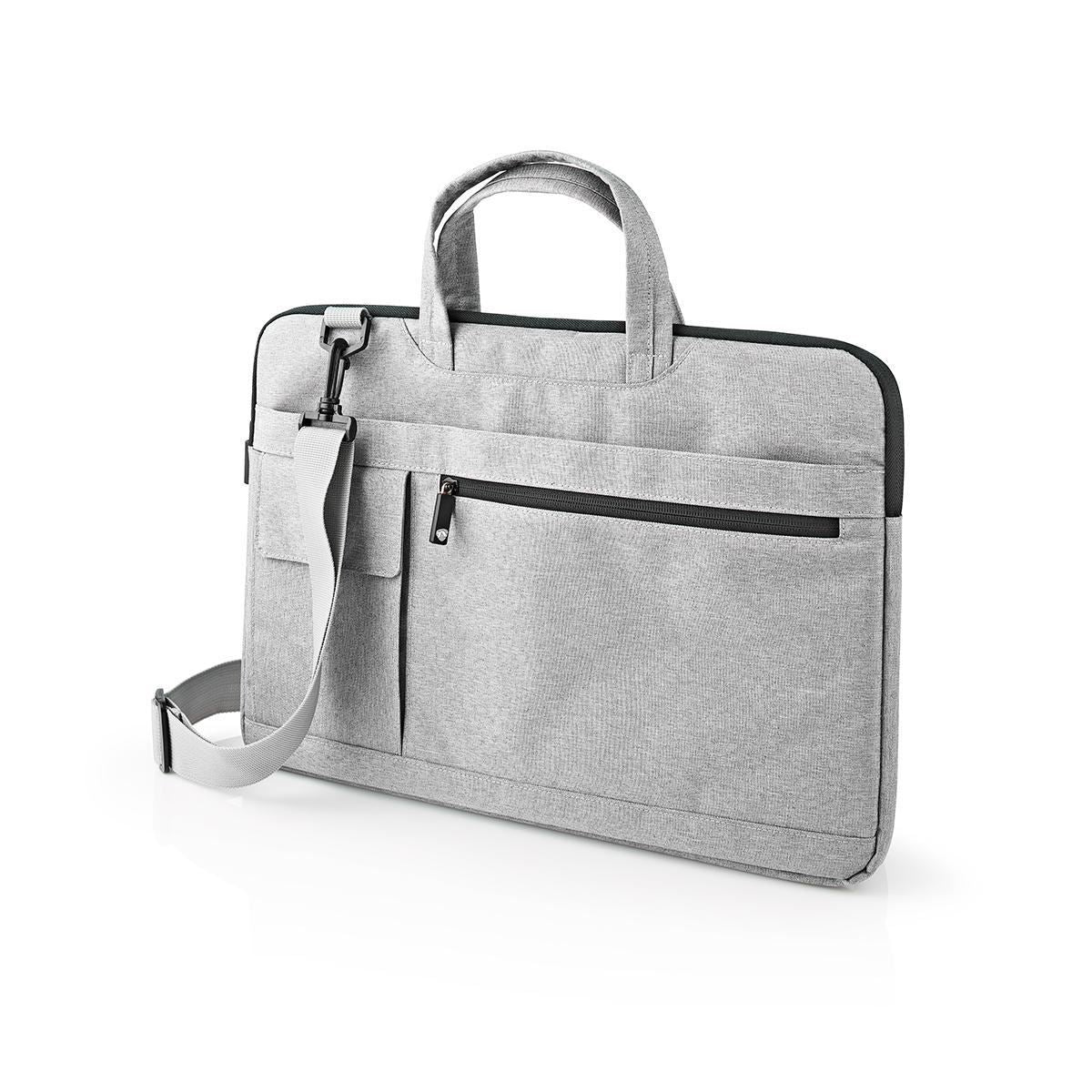 Nedis Notebook Bag Shoulder Strap 8 Storage Pockets 15" to 16" Grey - NBBG15150GY