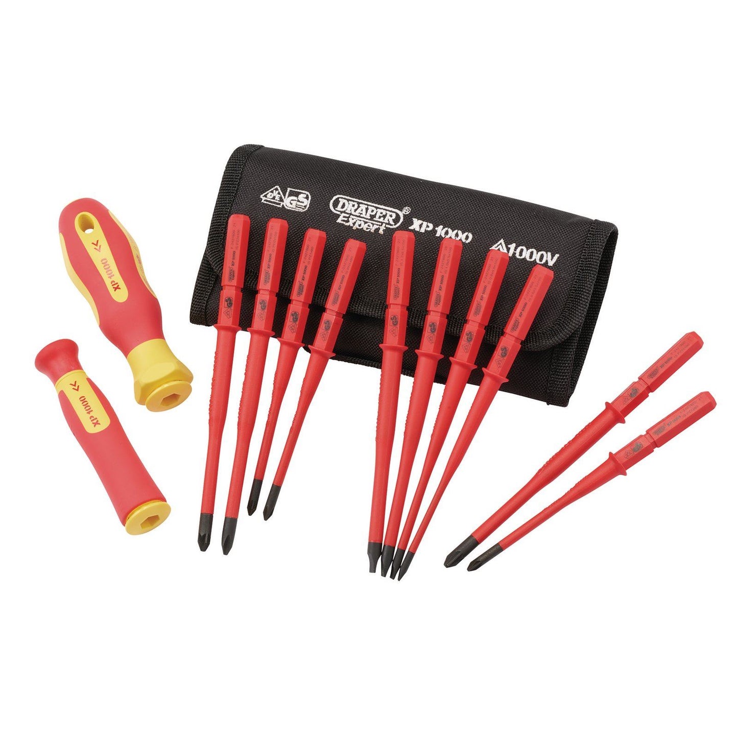 Draper Expert Ergo Plus Extra Slim Interchangeable VDE Screwdriver Set 12 Piece - 70867