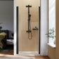 Baridi Pivot Shower Door 800 x 1850mm, 6mm Tempered Glass, Reversible - Black