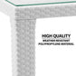 Sealey Dining Table Weather Resistant, Glass Top 80x80cm White DG208