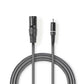 Nedis XLR Audio Cable XLR 3-Pin Male to RCA Male 3m Grey COTH15205GY30