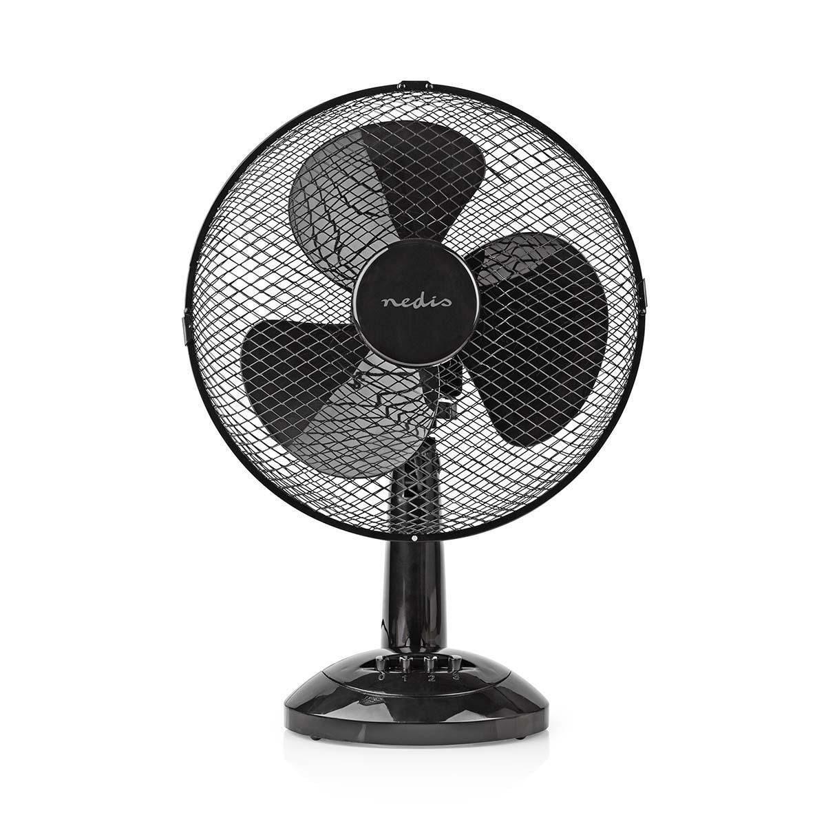 Nedis Table Fan Mains Powered Diameter 30 cm 35W Oscillation 3-Speed Black