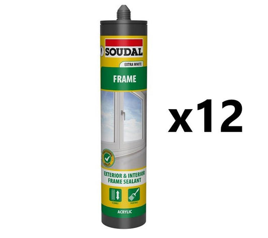 Soudal 12x Frame Sealant - Extra WHITE (290ml)