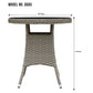 Dellonda Chester Rattan Wicker Outdoor Bistro Table w/Tempered Glass Top Brown