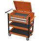 Sealey HD Mobile Tool & Parts Trolley 2 Drawer & Locking Top Orange AP760MO