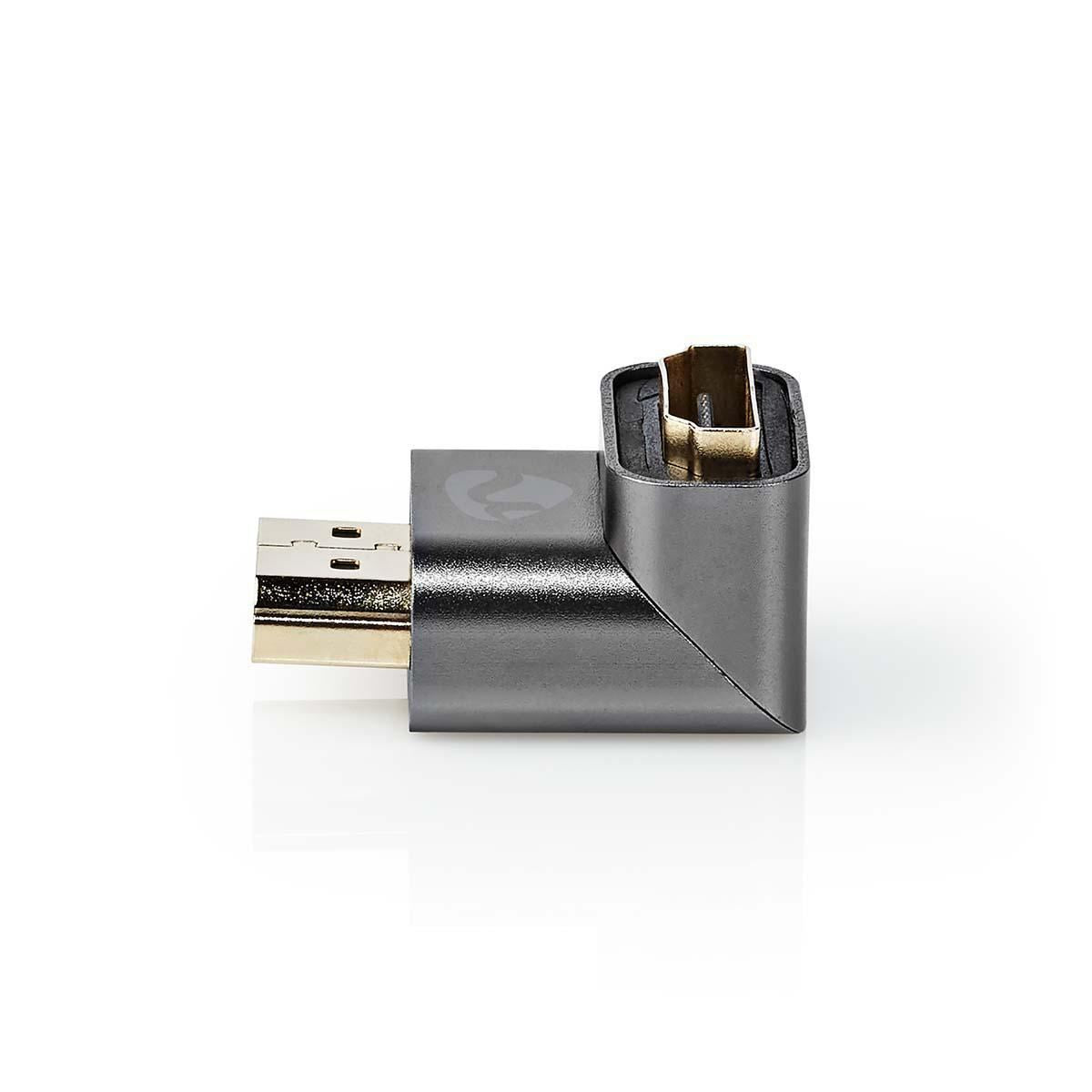Nedis 90° HDMI Female to HDMI Male 90 Degree Coupler Gold Plated Gunmetal Grey - CVTB34901GY