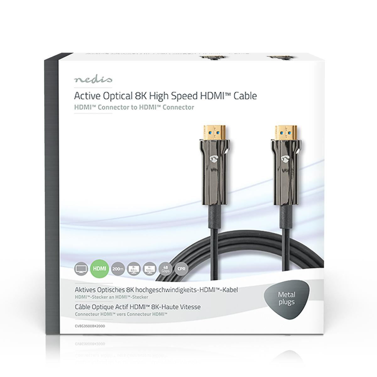 Ultra High Speed HDMI Cable AOC HDMI Connector to HDMI Connector 200m Black