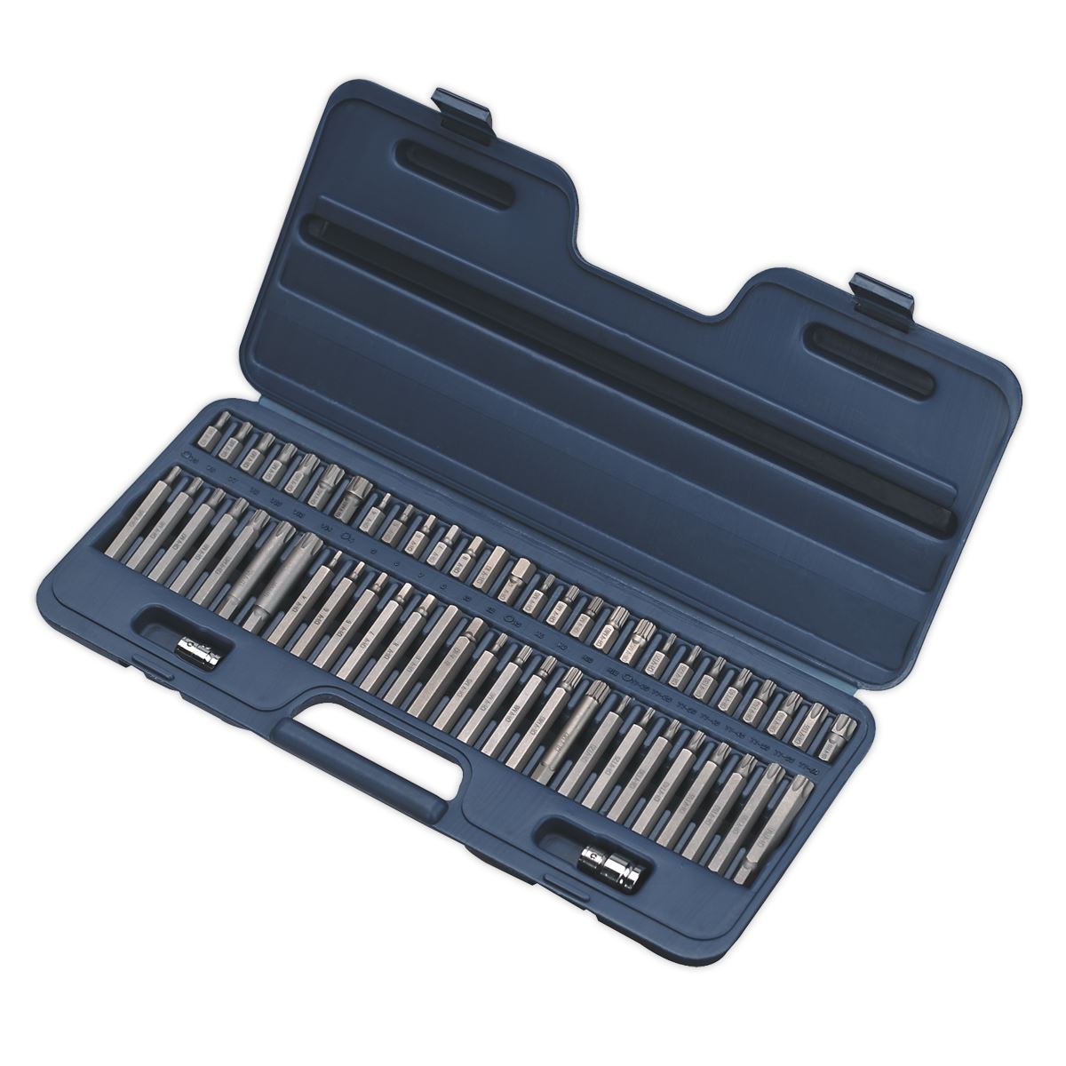 Sealey Sec. TRX-Star*/Hex/Ribe/Spline Bit Set 56pc 3/8" & 1/2"Sq Dr AK21956