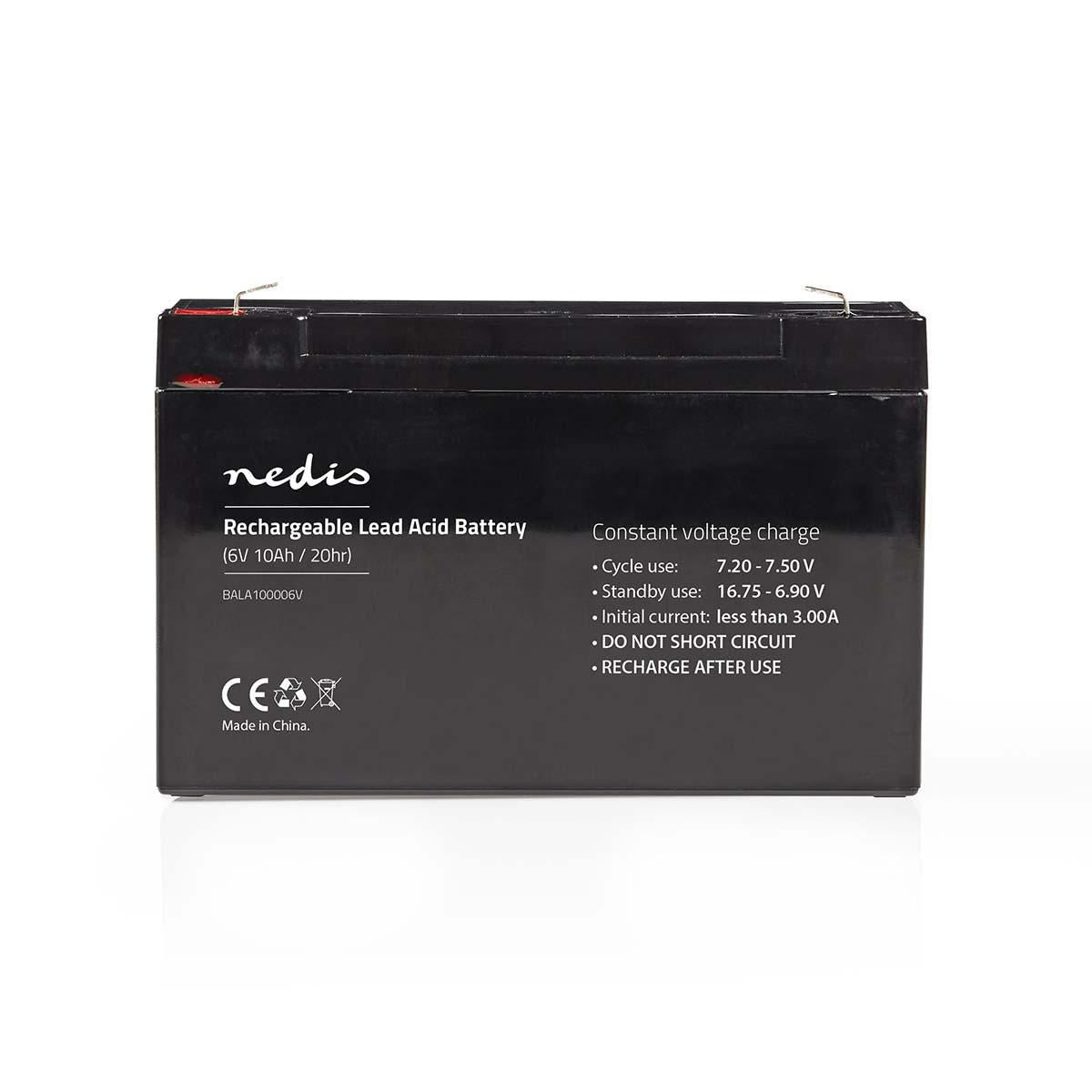 Nedis Rechargeable Lead-Acid Battery 6V 10000mAh 151 x 50 x 95mm BALA100006V