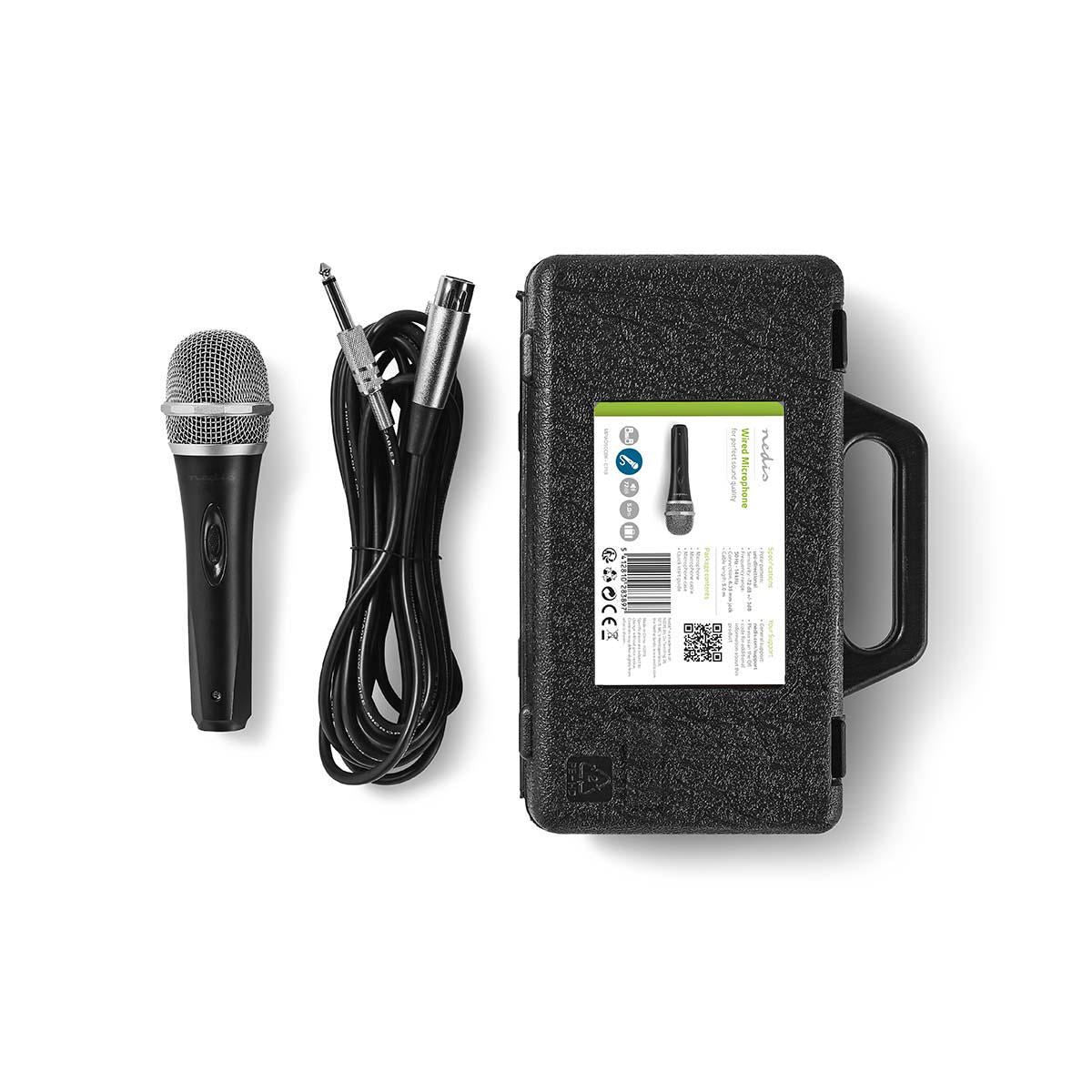 Nedis Wired Microphone -72dB +/-3dB Sensitivity 50 Hz to 15 kHz 5m Travel Case - MPWD50CBK