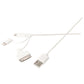 Sweex 3 in 1 sync and charge cable USB 2A male to Micro B male + Lightning adapter + 30-pin dock adapter 1m white