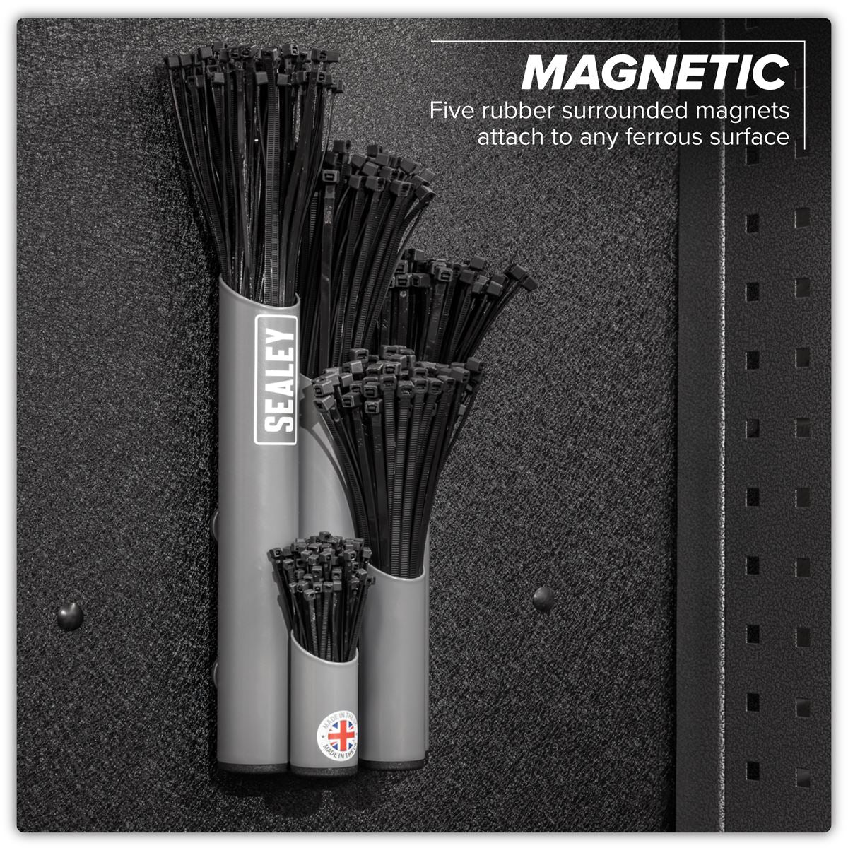 Sealey Large Magnetic Cable Tie Holder - Grey APCTHGXL