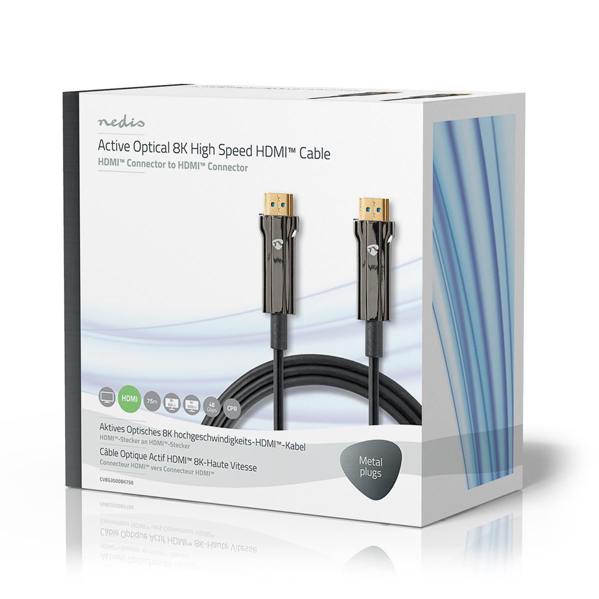 Nedis Ultra High Speed HDMI Cable AOC HDMI Connector to HDMI Connector 75m Black - CVBG3500BK750
