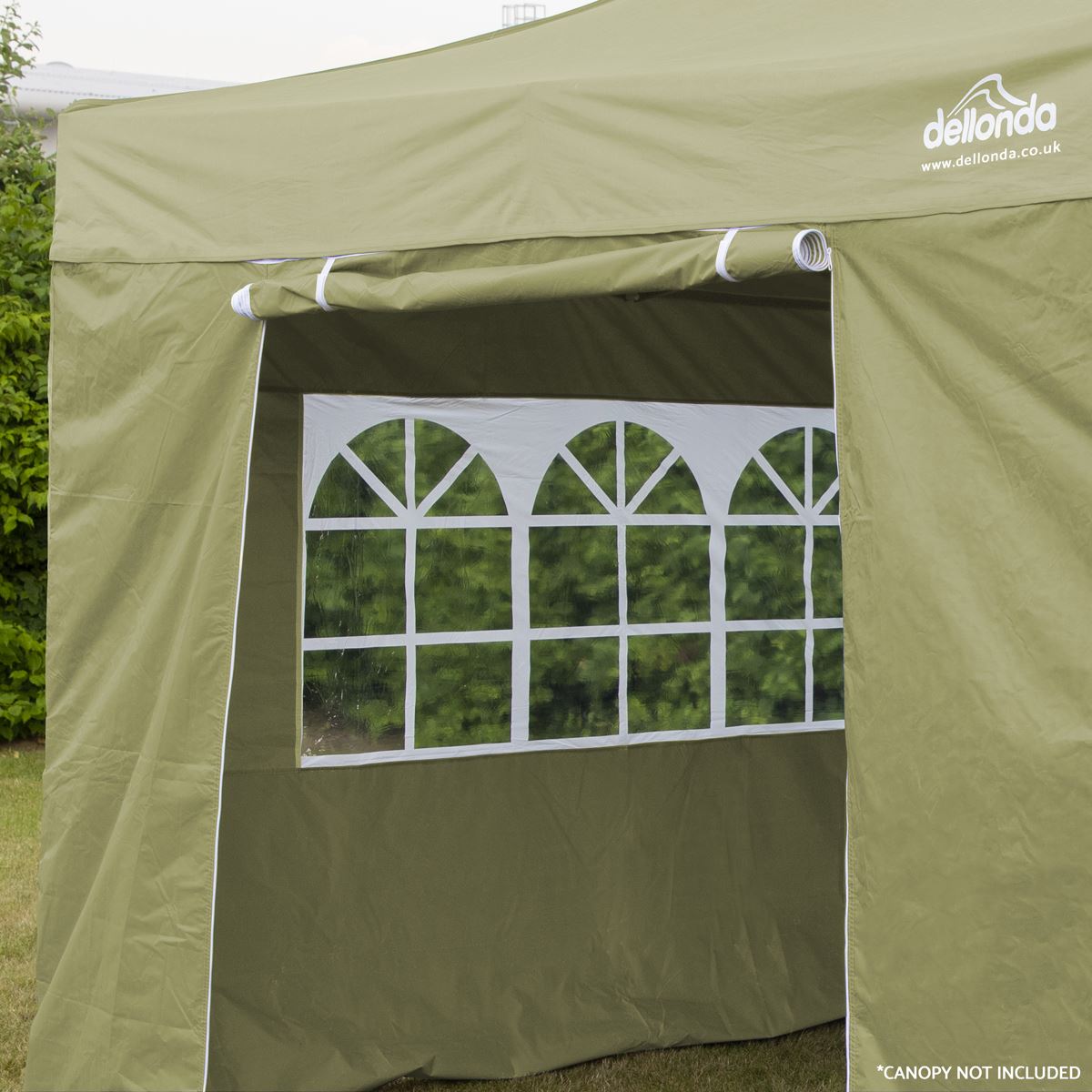 Dellonda Premium Gazebo/Marquee Side Walls/Doors/Windows, Fits 3 x 3m Models - Beige DG146